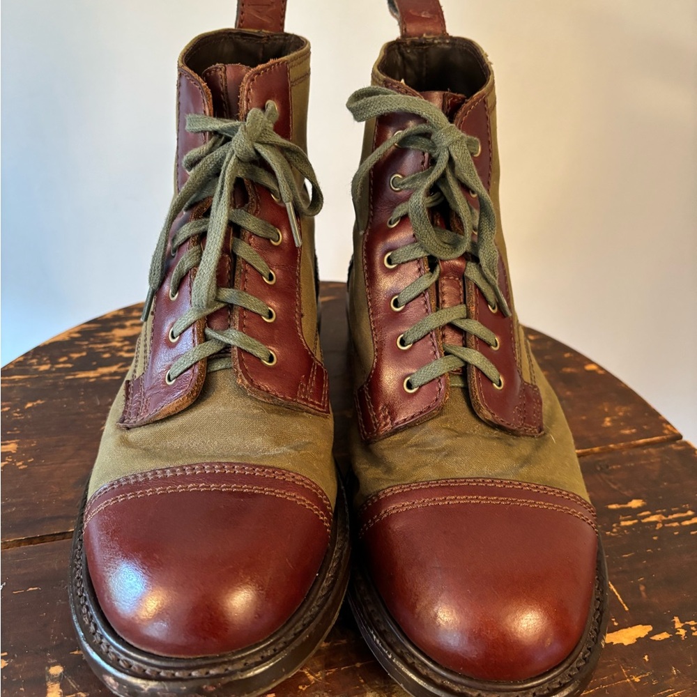 Vintage Dr. Marten’s Oil Clothe and Leather Ferdinand Boot. Wos 8 Men’s 7. Mint! - Picture 3 of 10
